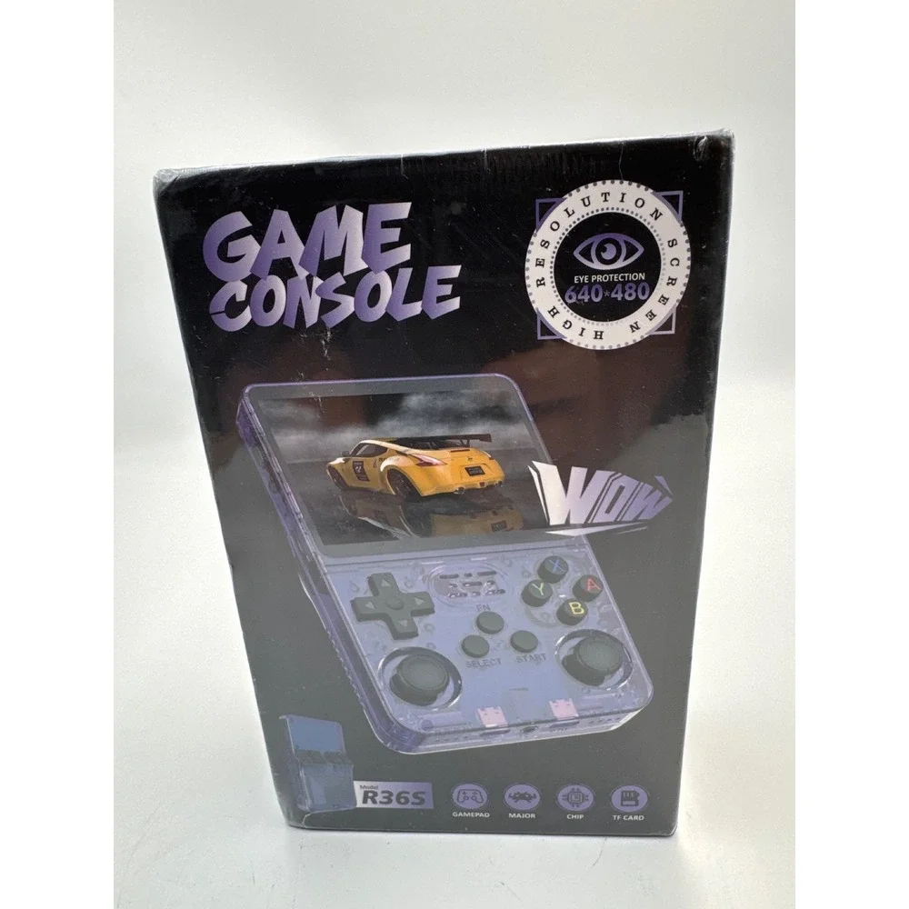 R36S Handheld Game Console Retro Video Games 640x480 IPS Purple New Sealed
